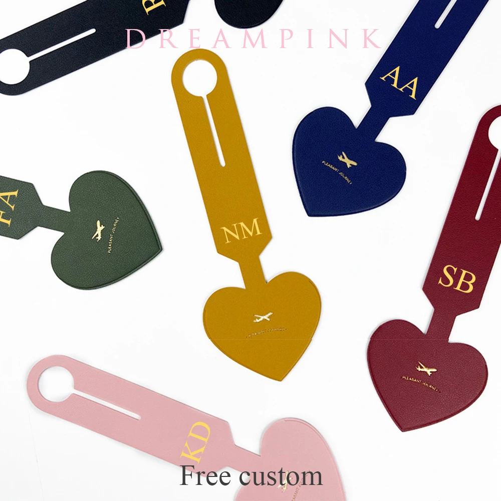 Etiqueta de equipaje de corazón con letras personalizadas para hombres y mujeres, etiqueta de equipaje con logotipo, regalo de boda DIY, accesorios