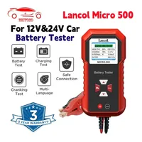 Lancol Micro 500 For 12V&24V Car Battery Tester 40-3000 CCA Lithium Lead Acid Load Test Cranking Charging Test Battery Analyzer