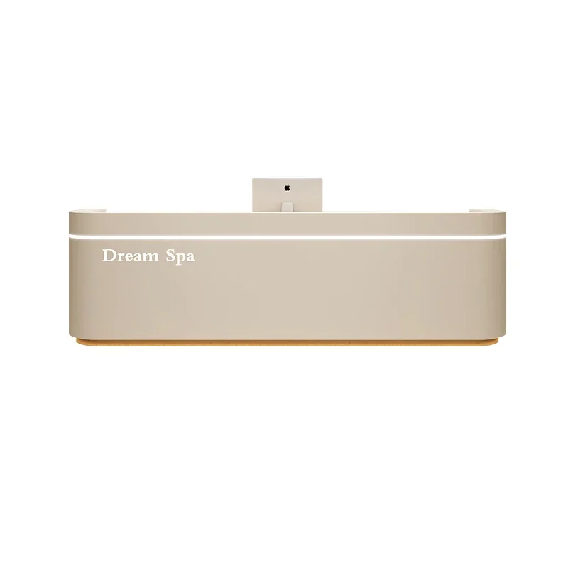 Nordic Beauty Salon Reception Desk Cream Style Checkstand Outfit Shop Atril Counter Storage Office Furniture Receptionsdisk FYRD