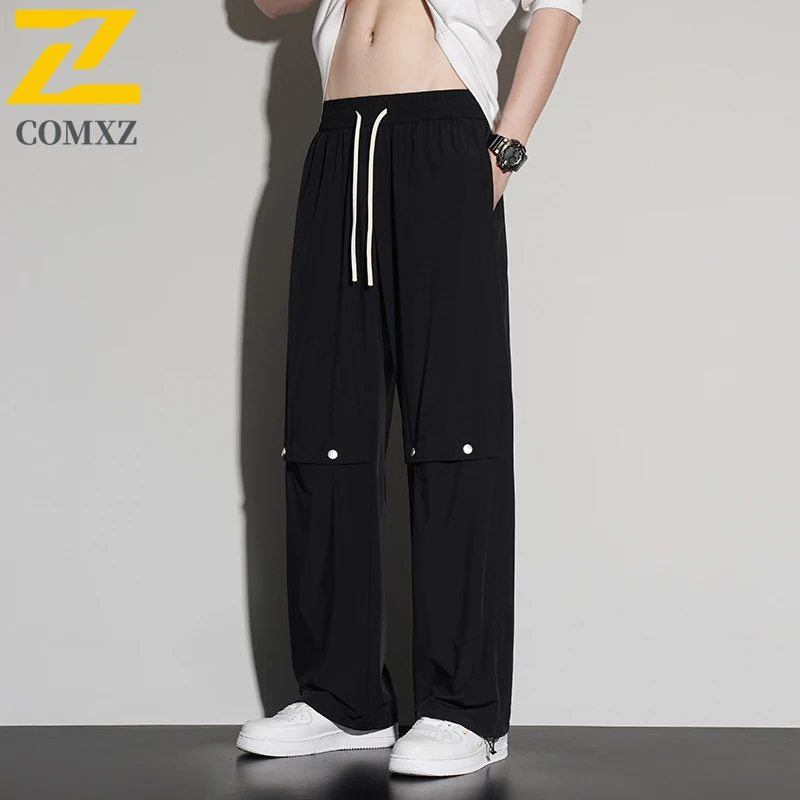 

Мужские повседневные брюки из ледяного шелка, новинка лета 2023 года, легкие быстросохнущие дышащие спортивные рабочие брюки, мужские брюки для пешего туризма и путешествий