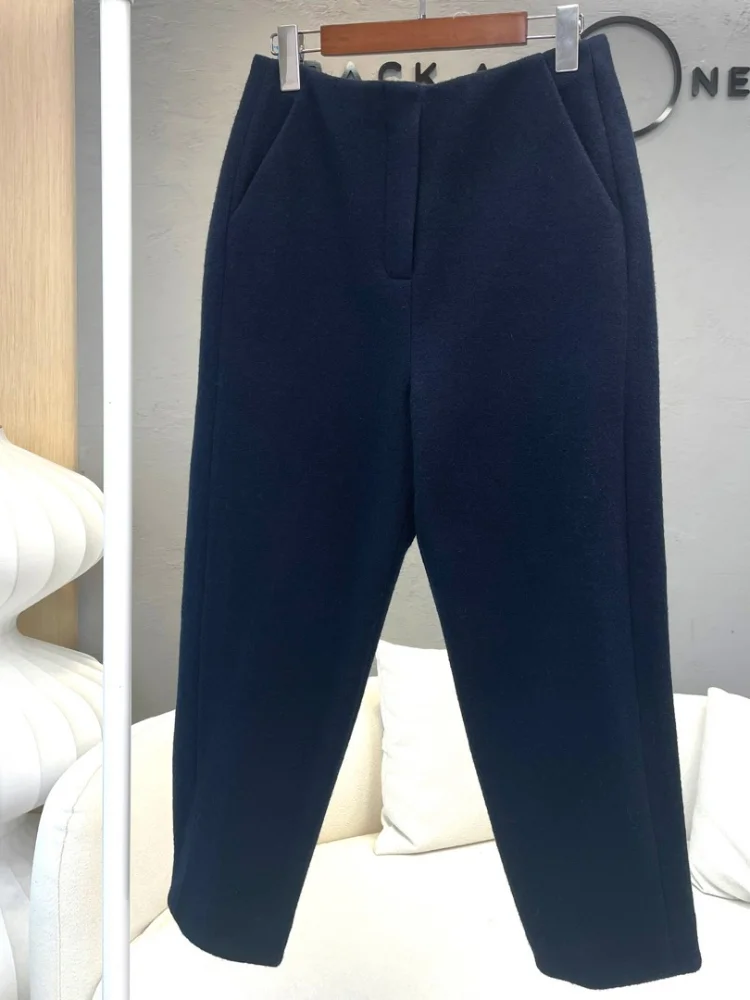 

Вязаные конические брюки BaAtOne для женщин, повседневные, с завышенной талией, универсальные, из зимней коллекции, модные, женские