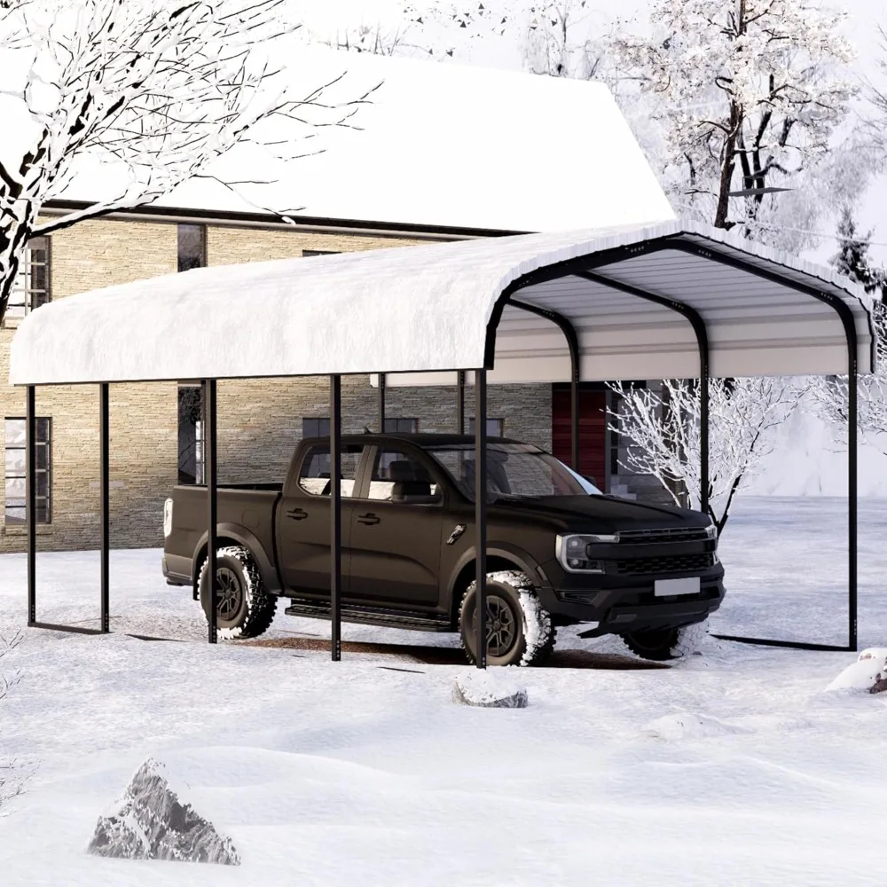 

Metal carport with 12 x 20 parking spaces, multi-purpose garage shed, building and frame with galvanized steel roof