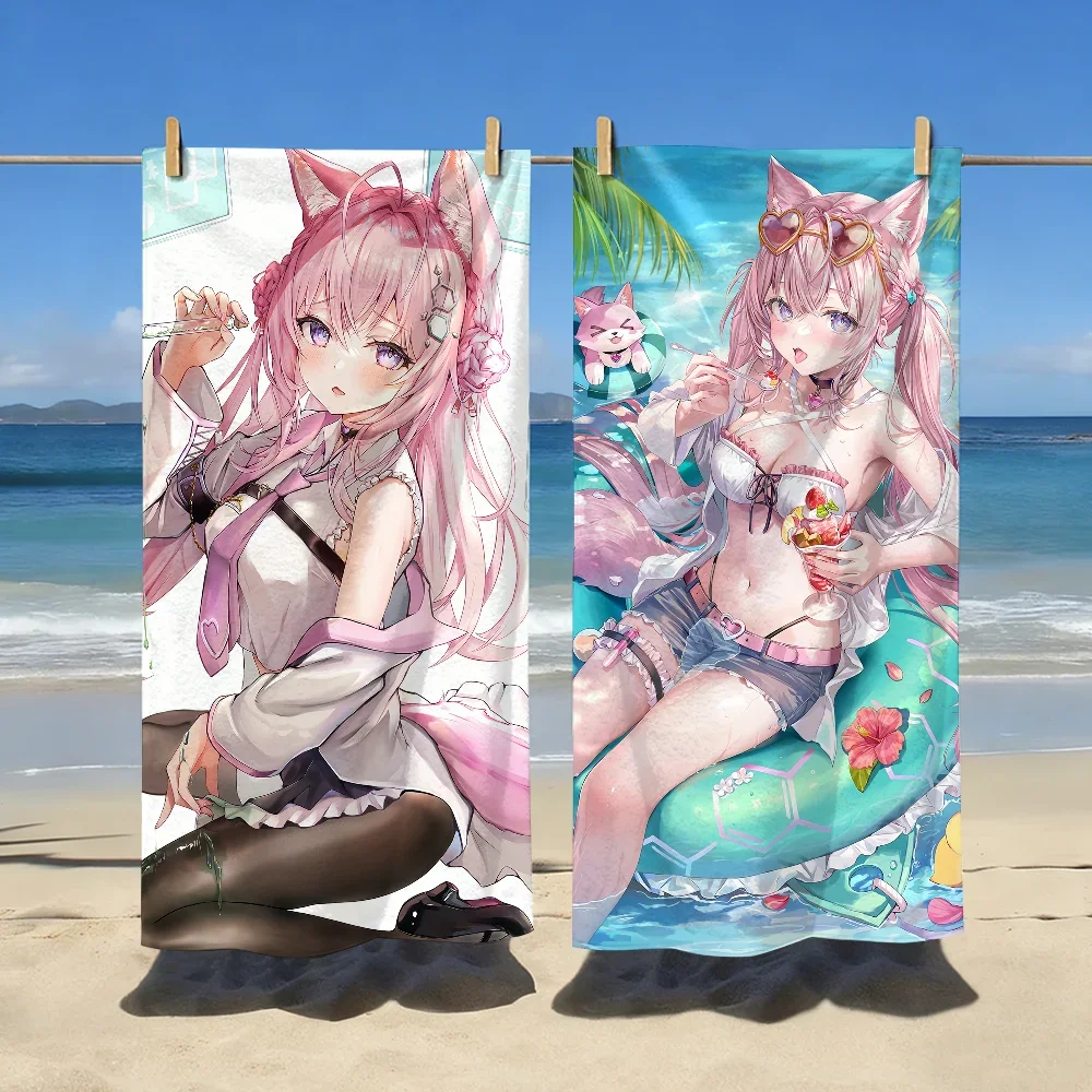 VTuber Hakui Koyori Towel For Swim Yoga Gym Quick Drying Soft and skin-friendly Beach Towels All-Season