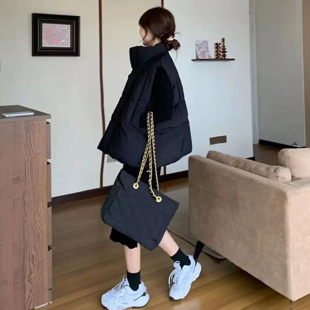 

Warm Women's Padded Cotton Vests Quilted Korean Style Trend 2025 Lady Classic New Outerwear Casual Pretty Lightweight Office