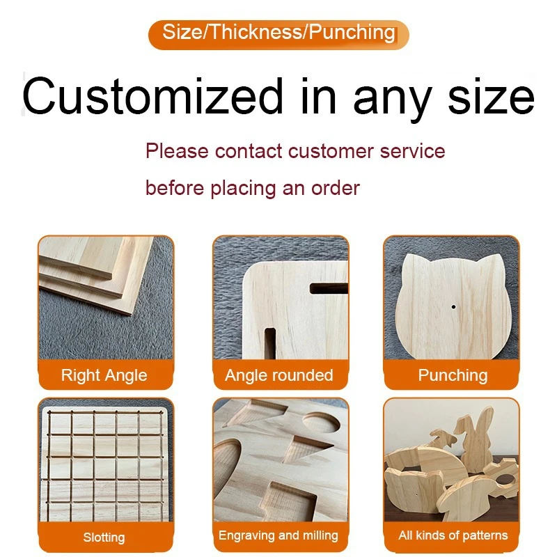 Custom-Made Irregular-Shaped Wooden Boards Wood Carving Animal Patterns Wooden Letters DIY Craft Supplies Home Decor