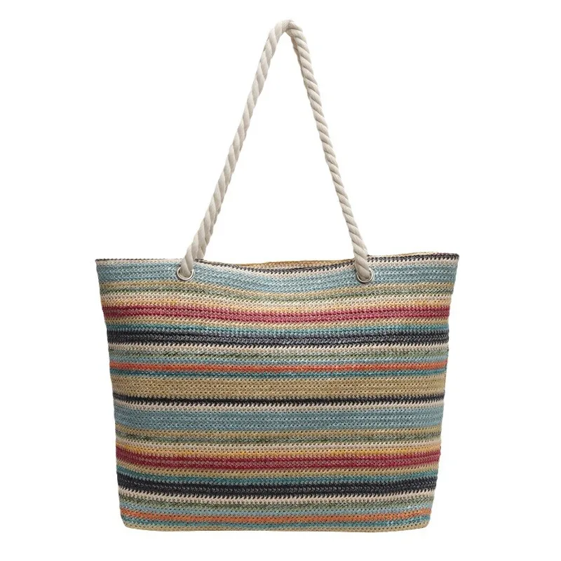 Ethnic Style Tote Bags for Women Shoulder Bags Grass Woven Summer Beach Bag Versatile Large Capacity Shopping Bags Designer Bag view 5