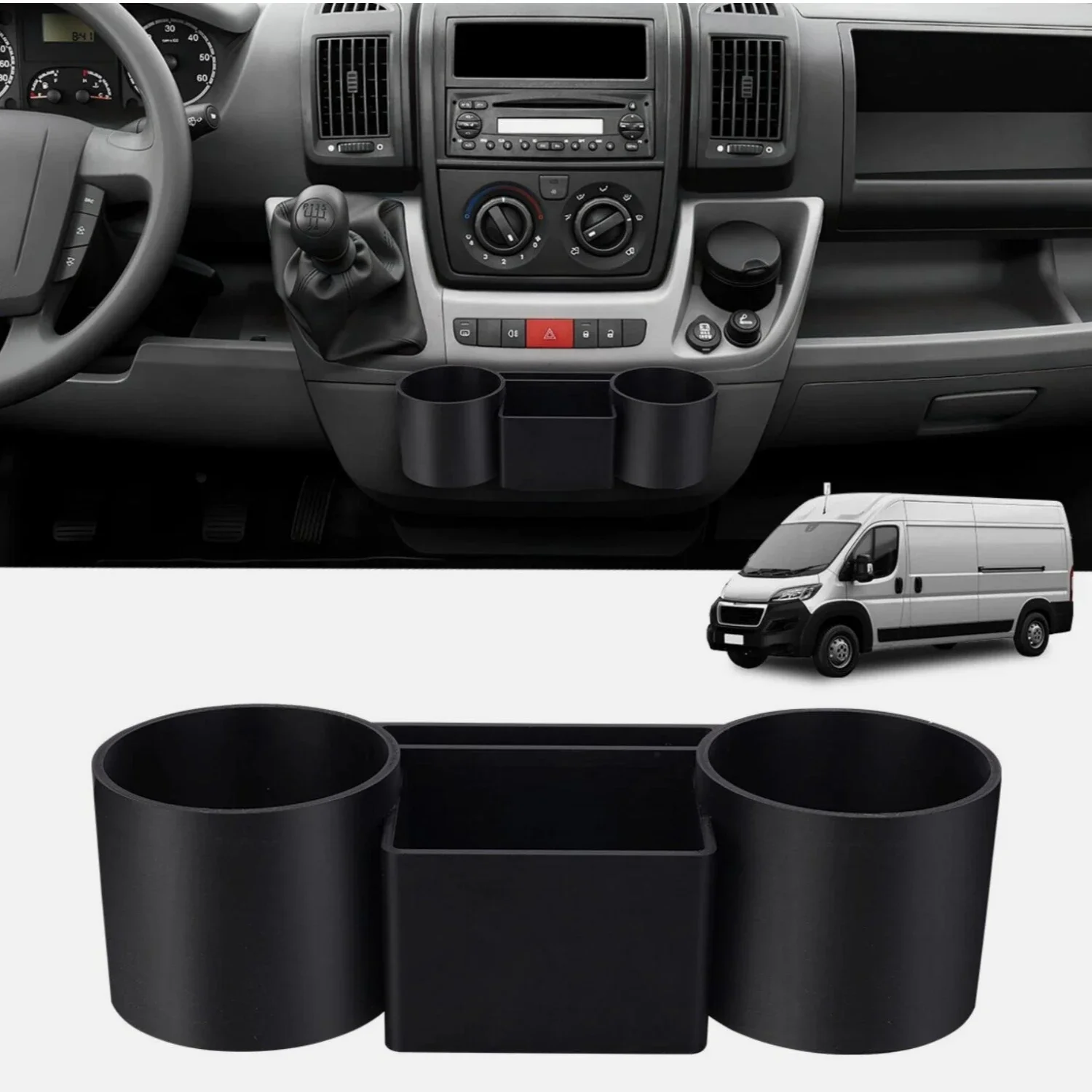 

Caravan Center Console Dual Cup Holder RV Mobile Phone Stand for Fiat Ducato Peugeot Boxer Citroen Relay 2007+ Storage Bracket