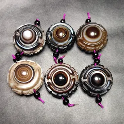 Tibetan Amulet Heavenly Eye Totem DZI Hand Carved Natural Primary Color Agate Stone Beads Men&Women Jewelry DIY