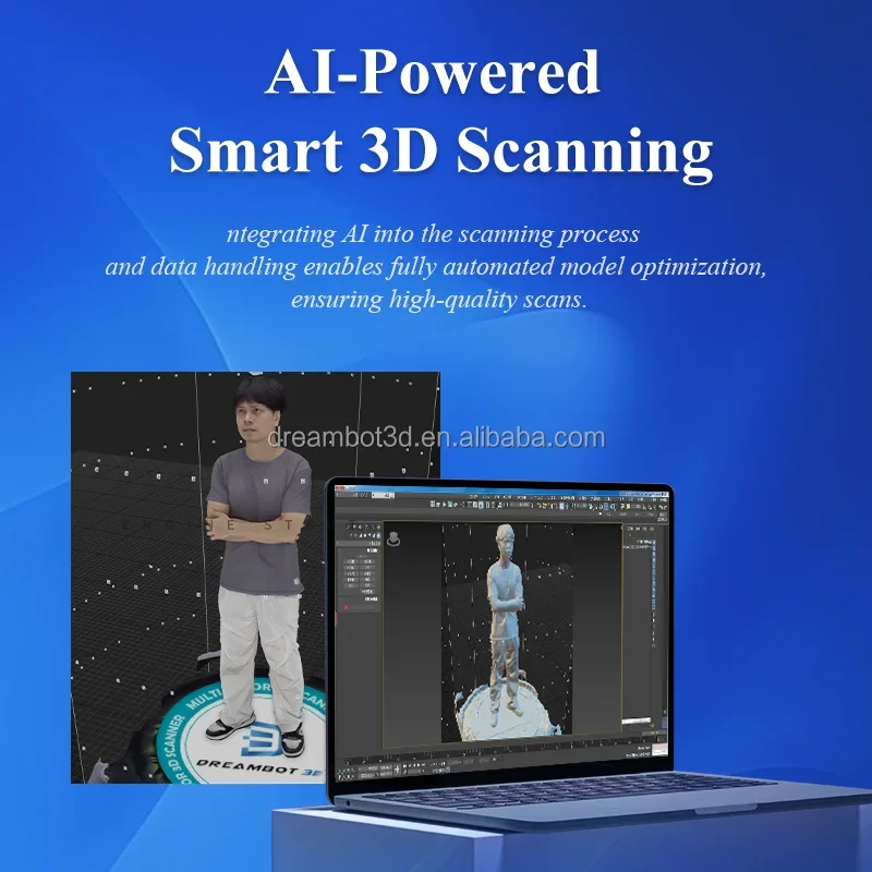 800W Dreambot High Color Rendering 360° Rotation 3D Model CMOS Mode Capture Full-Body Scan 3D Portrait Scanner For Doll Souvenir