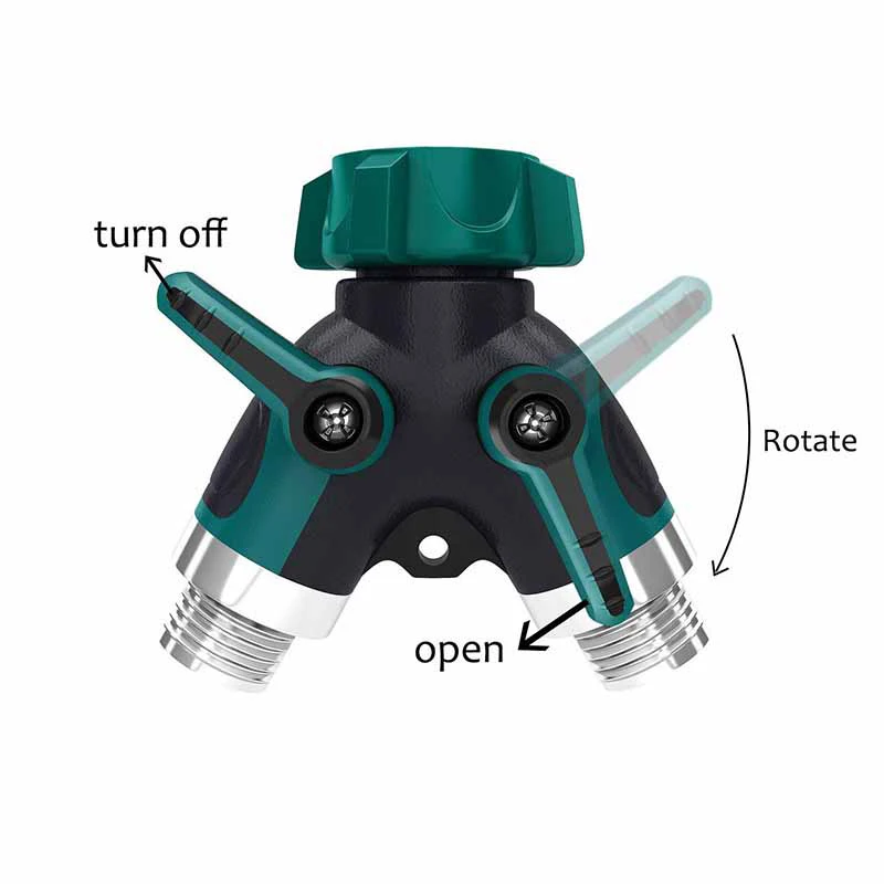 1Pc Wysokiej jakości 2-drożny rozdzielacz węży ogrodowych UE US 3/4 cala Kran ogrodowy Złącze do podlewania typu Y Dystrybutor do kranu zewnętrznego