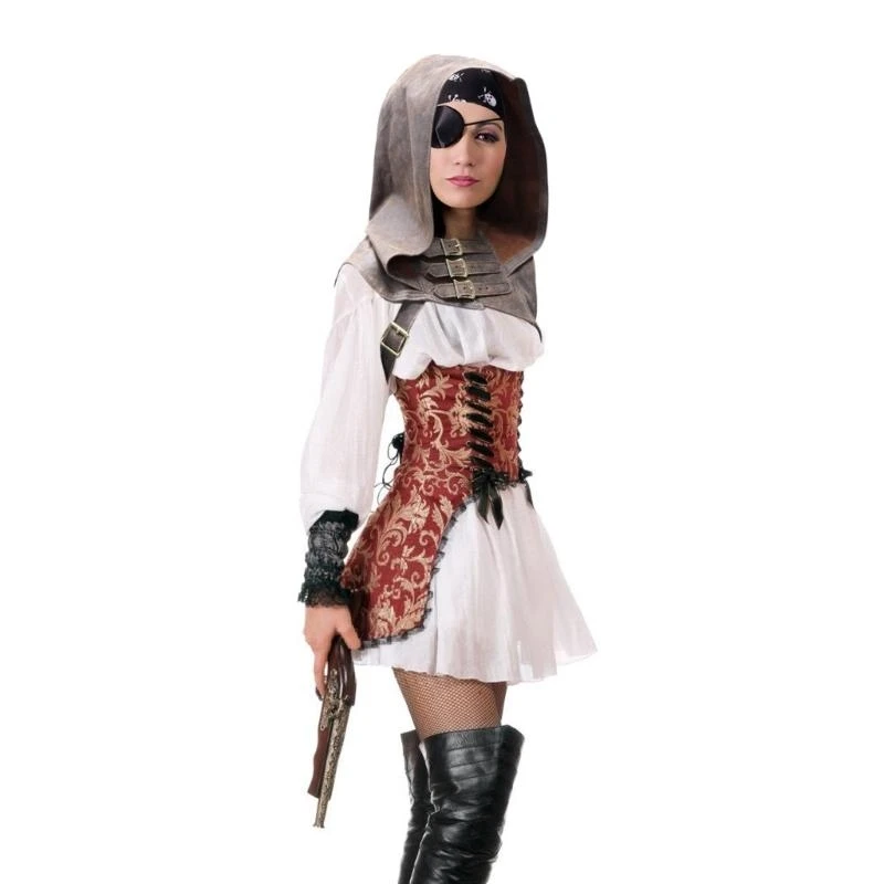 

39BB Vintage Hooded Cowl Hat with Adjustable Buckle Strap Medieval Cloak Cape Faux Leather Gothic Cosplay Costume Accessory