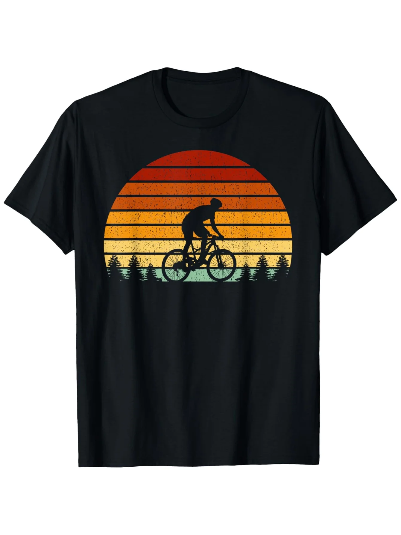 

Vintage Mountain Biking Sunset T-Shirt - 100% Cotton, S-XXXL Dad/Mom/Cyclist Gift Tee