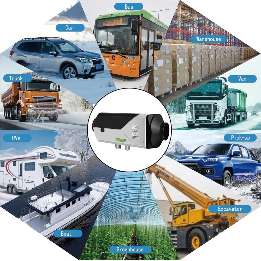 ディーゼルヒーター 8KW、ディーゼルエアヒーター、APPコントローラー、ポータブル12Vディーゼルパーキングヒーター、LCDモニターとリモコン付き（V用）