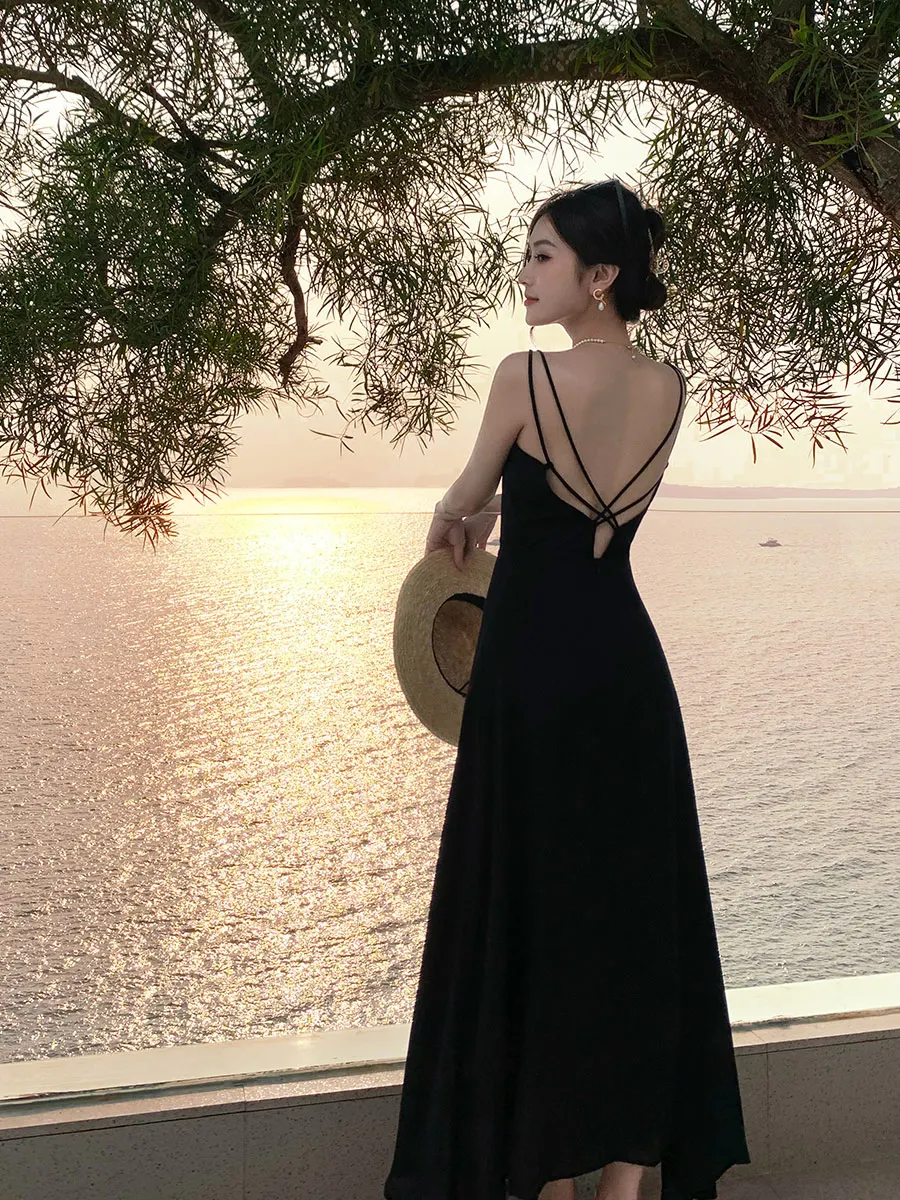 Beach Boho Floral Midi Dress Women Casual Clothing Bodycon Sexy Dress Even Party One Piece Dress Korean Fashion Sleeveless C162