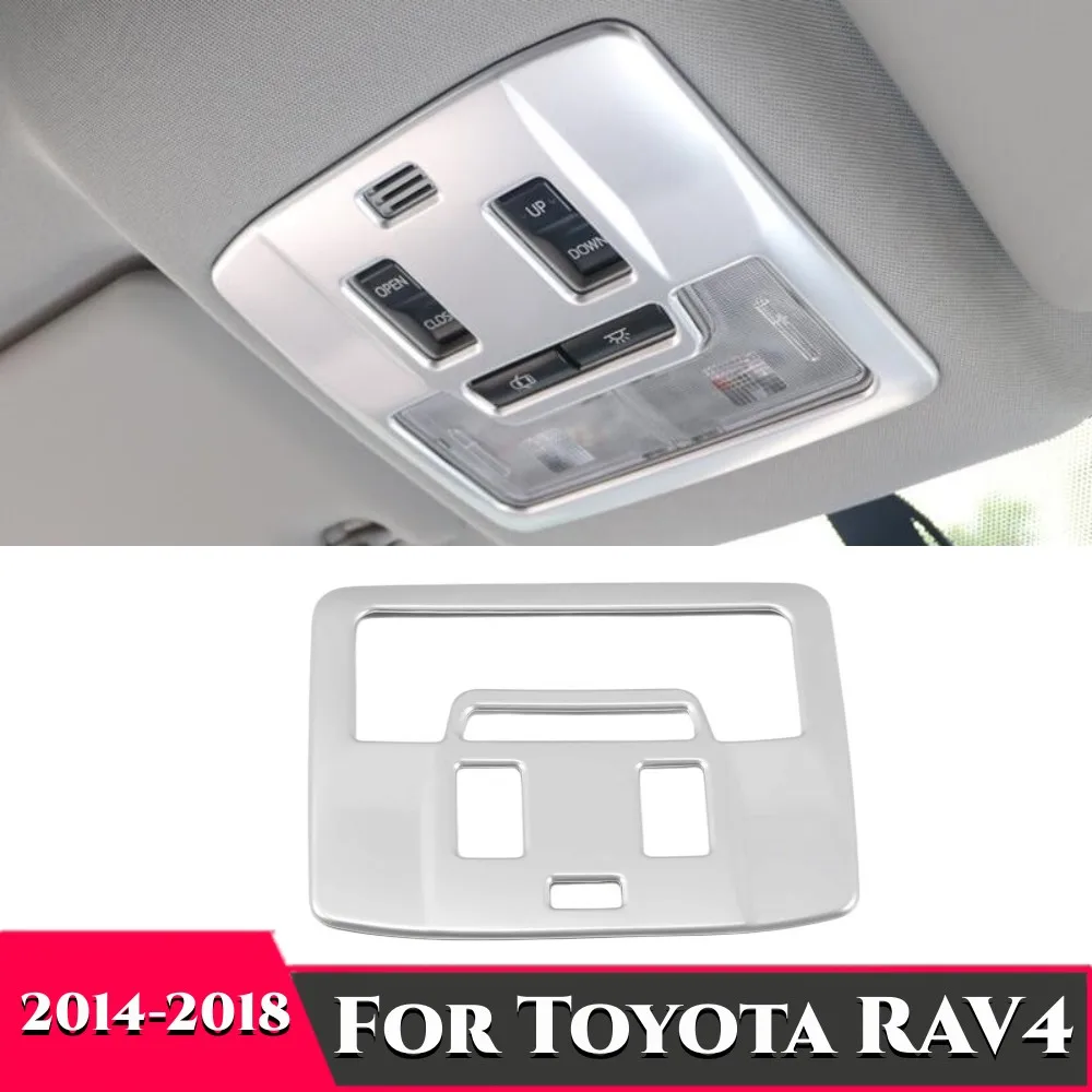 

1 PCS Car Lamp Cover Trim Frame Styling Shell Interior Front Reading Light ABS Matte Accessories For Toyota RAV4 RAV 4 2014-2018