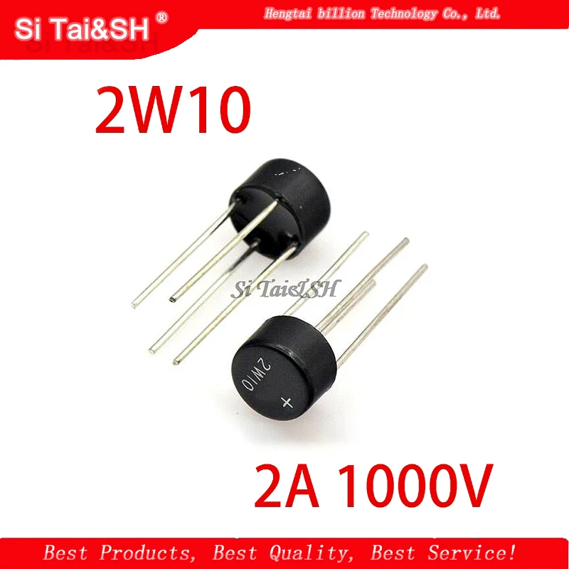 10PCS 2W10 2A 1000V DIP-4 DIP4 bridge rectifier new and original IC