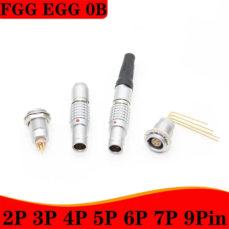 

FGG/EGG.0B.2P 3P 4P 5P 6P 7P 9P Push-pull Self-locking Metal Quick Plug And Female Socket Connector For Audio Video Transmission