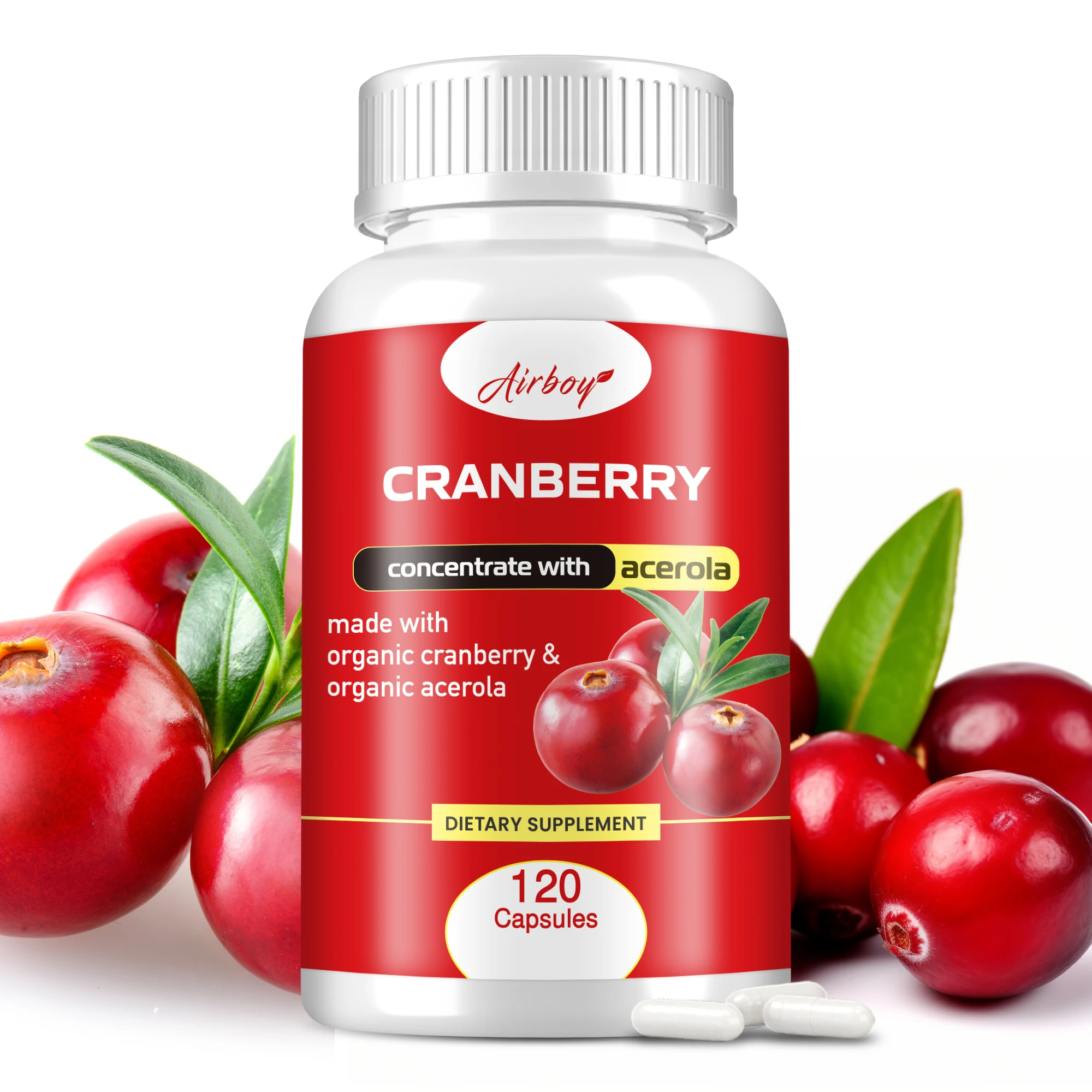 

Cranberry Capsules - Kidney Cleansing, Helps Kidney Health, Antioxidant, Protect The Urinary Tract and Bladder Health