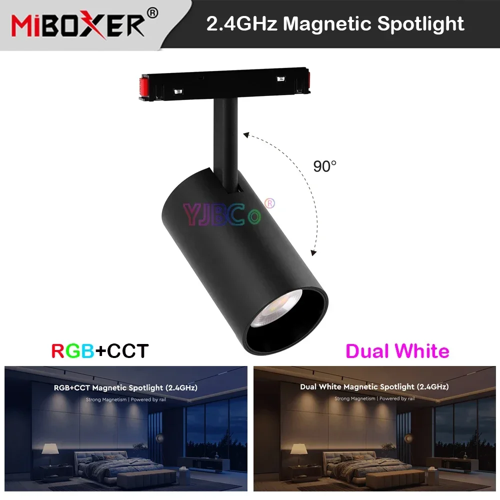 Miboxer 2.4G 6W 12W 25W RGBCCT/Dual White Magnetic LED Spotlight 2.4G Smart CCT Ceiling Light 48V Milight RF Remote Control