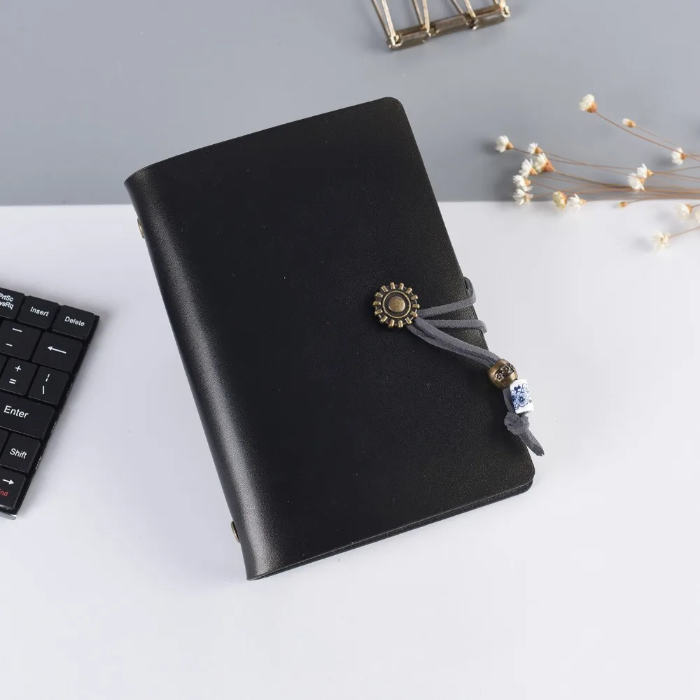 Retro Small Loose-leaf Notebook Portable Refillable Ledger Notepad Exquisite A7 Leather Binder Notebook Office