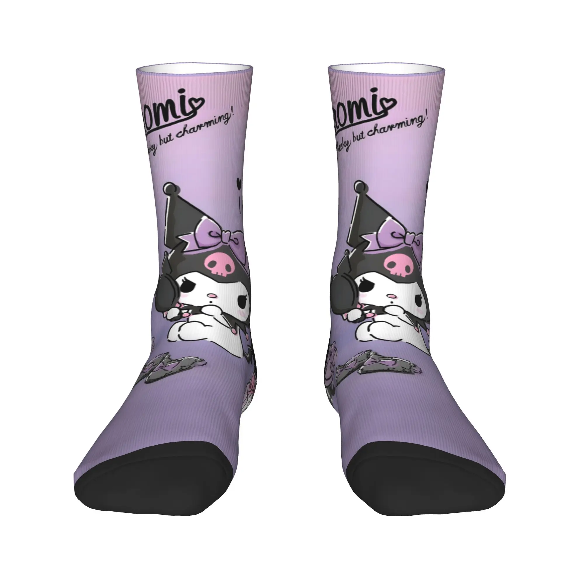 Calzini Sanrios Kuromis viola ama le calze antiscivolo da uomo Calzini da esterno di qualità Calzini invernali dal design Harajuku