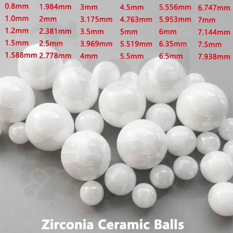 

Zirconia Ceramic Balls 0.8 1 1.2 1.5 1.588 1.984 2 2.381 2.5 2.778 3 - 7.938mm ZrO2 G10 Grade Self-lubricating Round Ball Bead