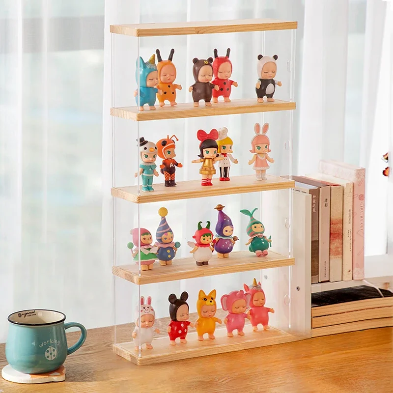 Collectible Display Case Acrylic LEGO Doll Stand with Transparent Visibility and Side Door Ideal for Collectors and Hobbyists