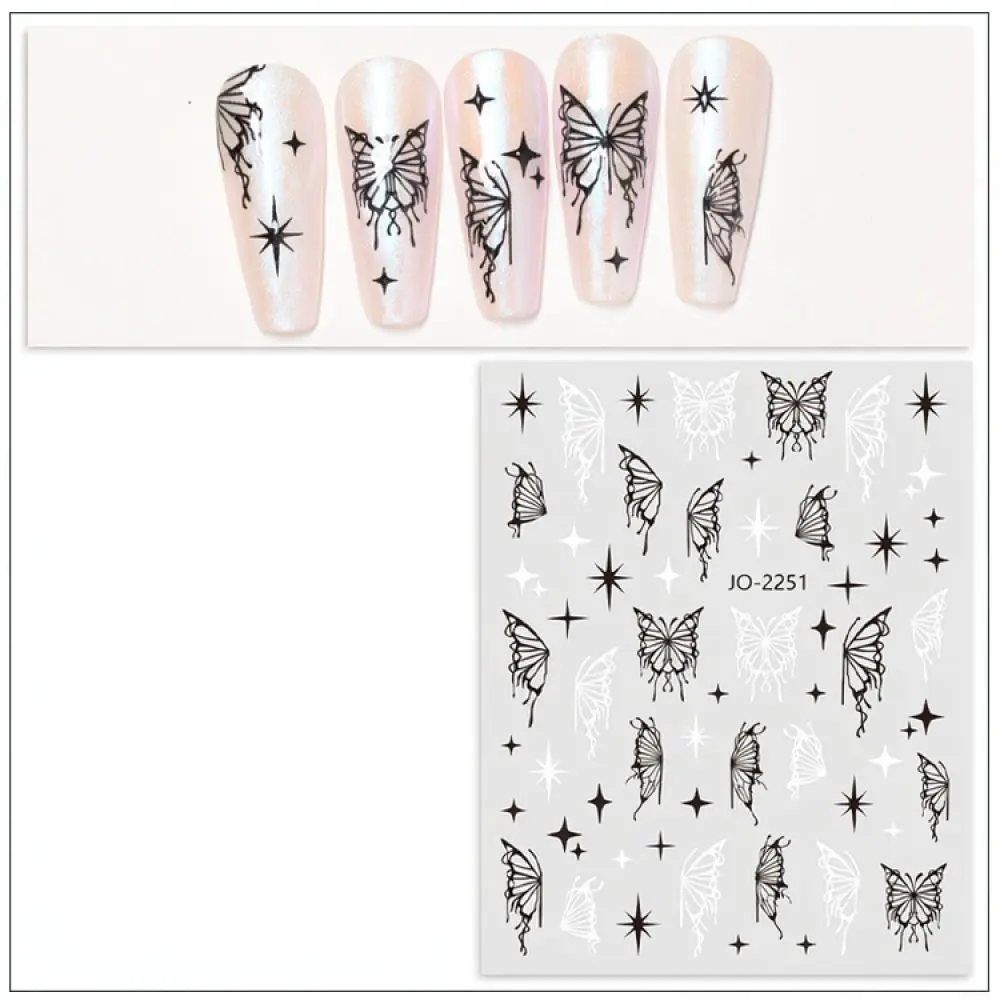 Exquisite Butterfly Nail Art Stickers Laser Metallic Foil Decals Shiny Manicure Accessories For Nail Beauty