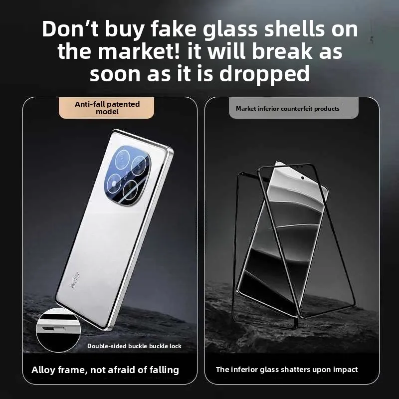 Etui na Redmi Note 15 Pro Plus POCO M8 Pro Luxury Glass 360 °   Etui na telefon Redmi Note15 5G HD Shockproof Bumper Funda — zdjęcie produktu 6