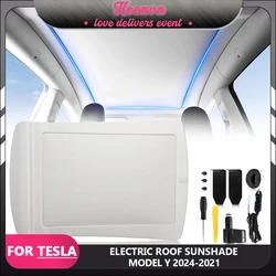 Parasole elettrico per Tesla Model Y 2023 2022 2021 parasole per auto integrato parasole parasole retrattile interni parti modificate