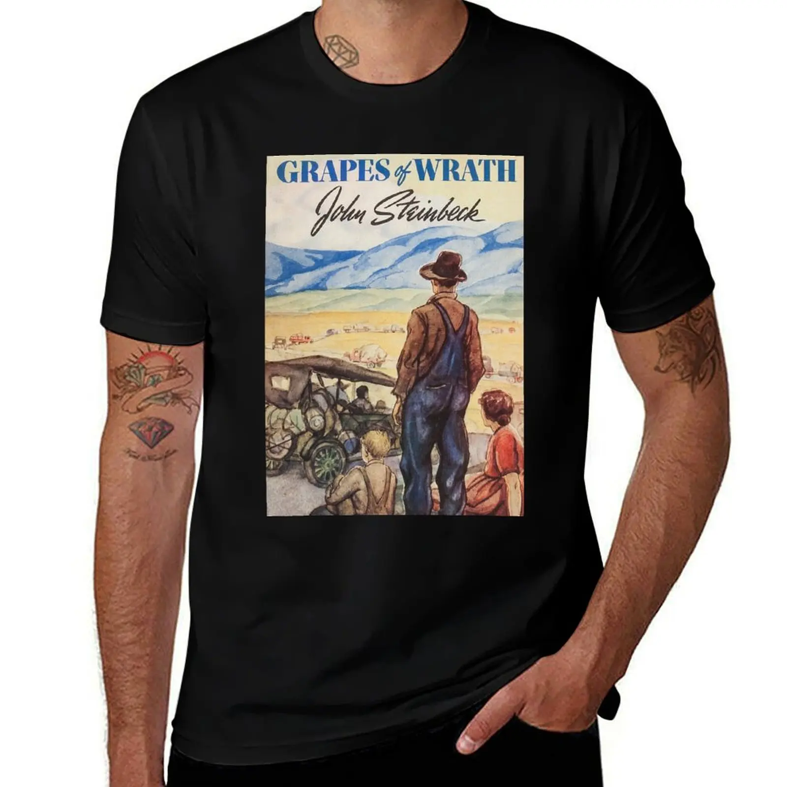 Grapes of Wrath by Steinbeck T-Shirt funny t shirts cotton black cotton t-shirt plain for man package
