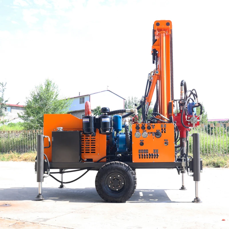 Customized Budget Foundation Survey Rig Diesel Powered Trailer Towed 200m Depth Quick Disassembly Boring Machine