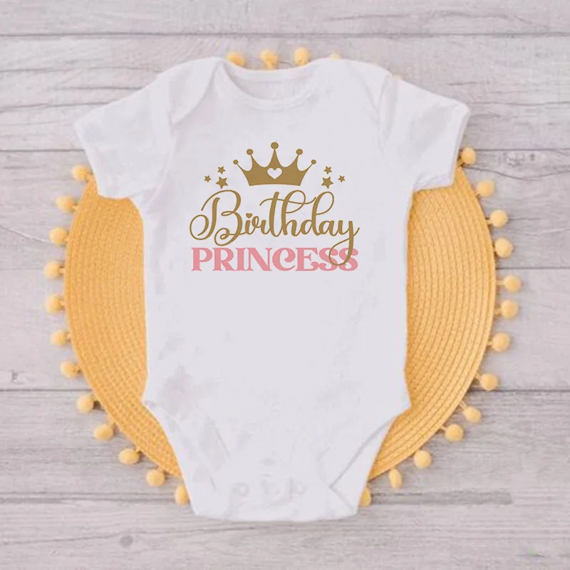 Birthday Princess Family Matching Clothes Mother Father Kid T Shirt Tops Baby Bodysuit Girl Birthday Party Look Outfits T-shirts