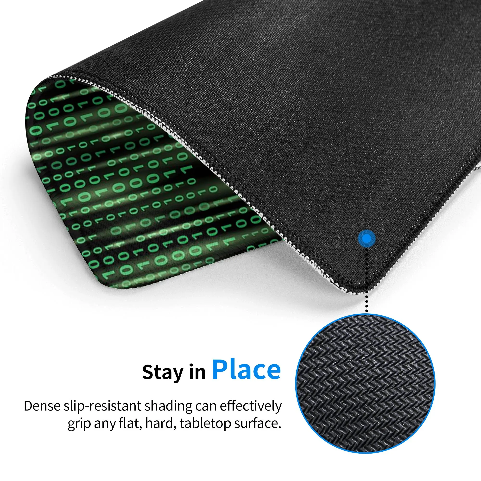 Gamer Rug Matrix Binary Code Mouse Pad Computer Keyboard Mouse Mat Gamer PC Laptop Desk Mat Office Accessories Table Mats