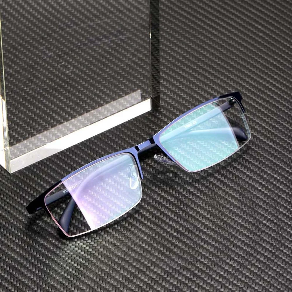 

Transparent Anti Blu-ray Glasses PC Alloy Half-frame Business Myopia Glasses Decorative Costume Accessory Men Reading Eyewear