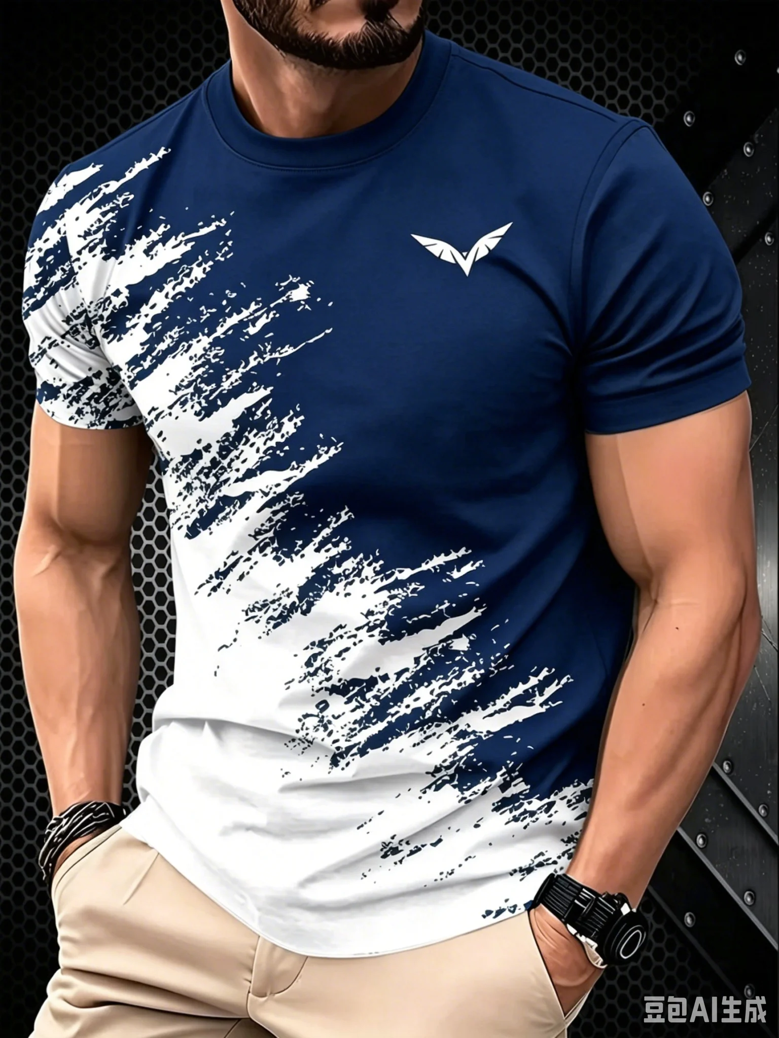3D Sport Quick Drying Breathable Short Sleeved Street Casual Outdoor Loose Family Parent-child T-shirt with Contrasting Printing