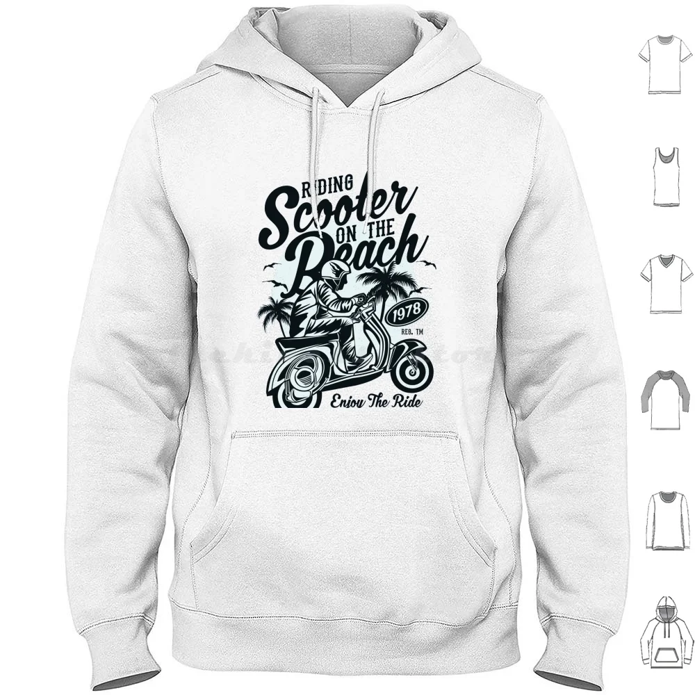 Enjoy The Ride-Scooter Beach Motorcycle Club Hoodies Long Sleeve Motorcycle Motocross Dirt Bike Motorbike Biker