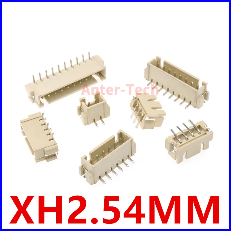 20Pcs XH2.54 Connector Vertical Right Angle SMD Socket 2.54mm Pitch Pin Header 2/3/4/5/6/7/8/9/10/12/14P Heat Resistance