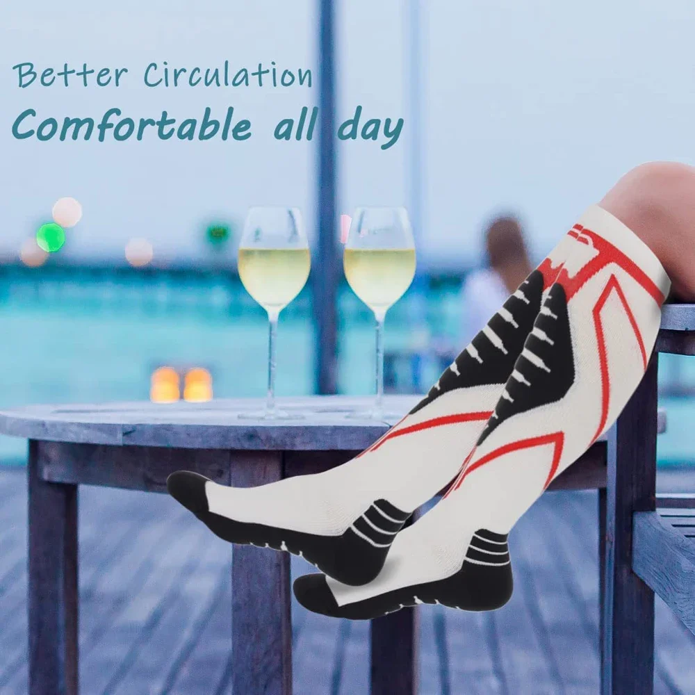 1Pair Compression Socks for Men Women, 15-20mmHg Graduated Support Stockings for Running Athletic Sports, Nurses Flight Travel - view 5