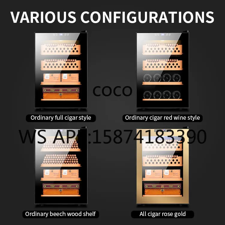 Natural Cedar Wood Cigar Storage Cabinet, Electronic Humidor Box High Grade Solid Wood Cigar Cabinet