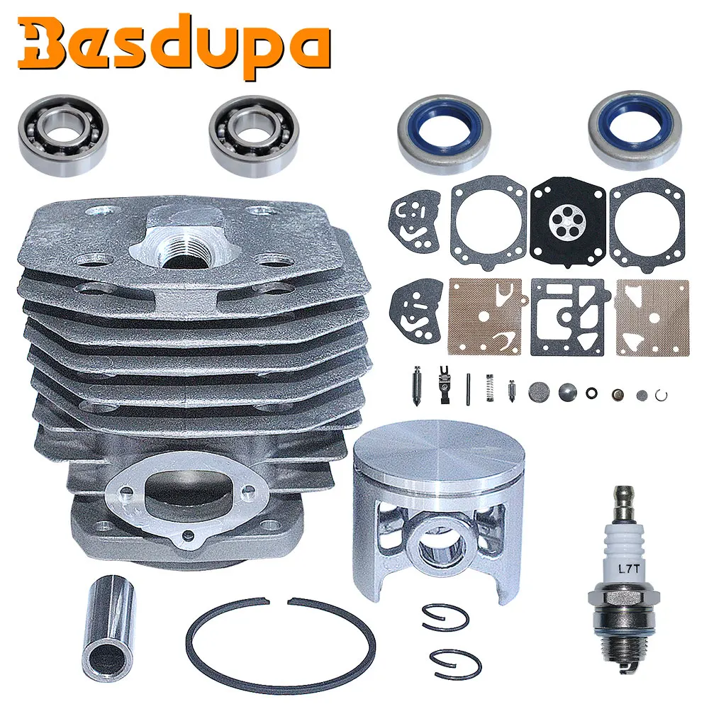 

45mm Cylinder Piston Carb Repair Kt For Husqvarna 254 154 XP 254XP Chainsaw Spark Plug Crankshaft Bearing