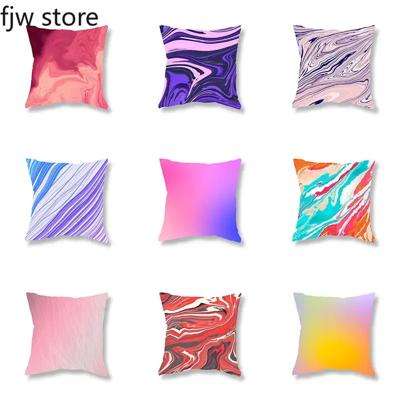 New Fashion Color Psychedelic Geometric Stripe Throw Pillow Cover Sofa Decoration Room Office Cushion  Home