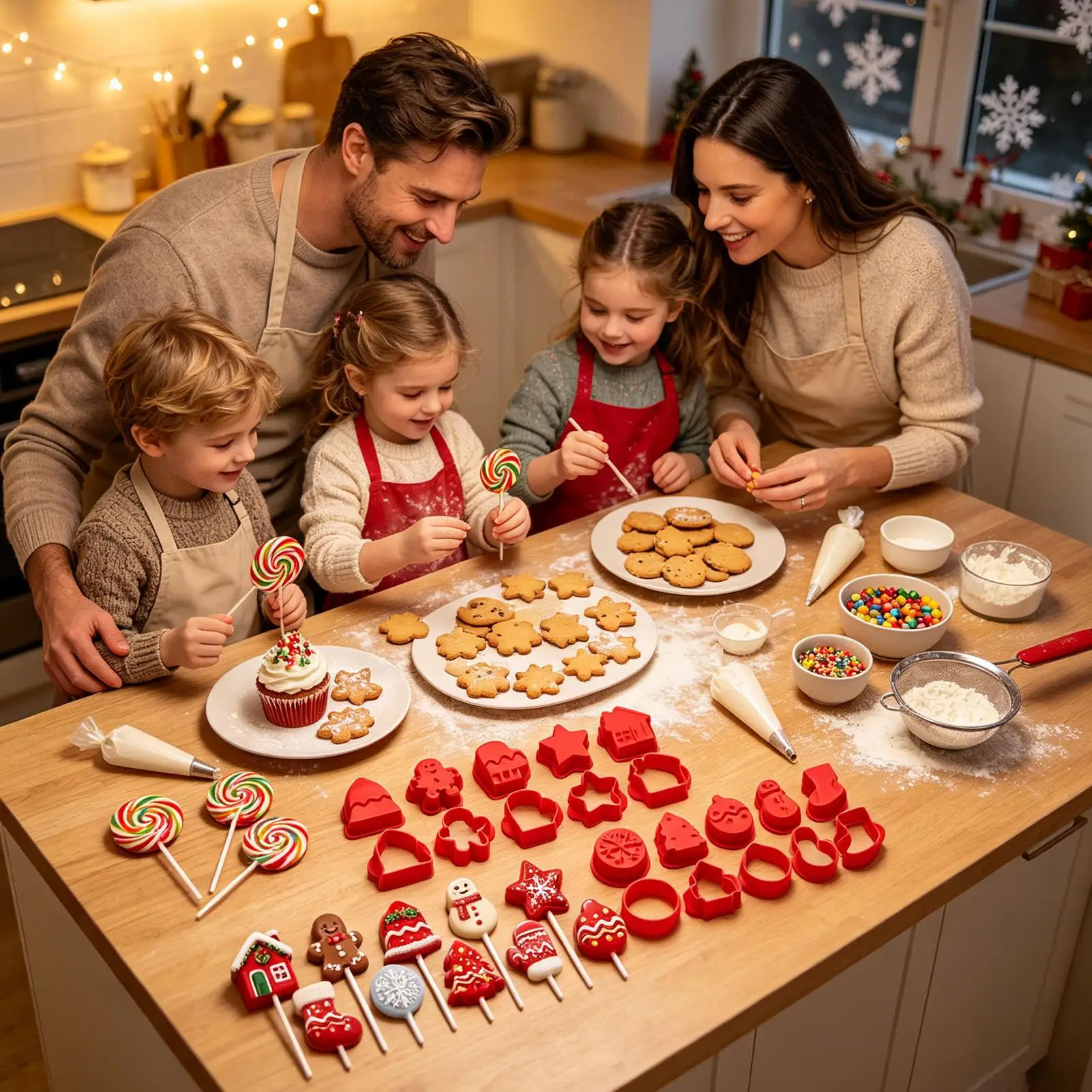10Pcs Christmas Cookie Mold Set Creative Baking Tools Holiday BiscuitCutter Sugar Cookie Shaper DIY Kitchen Accessories