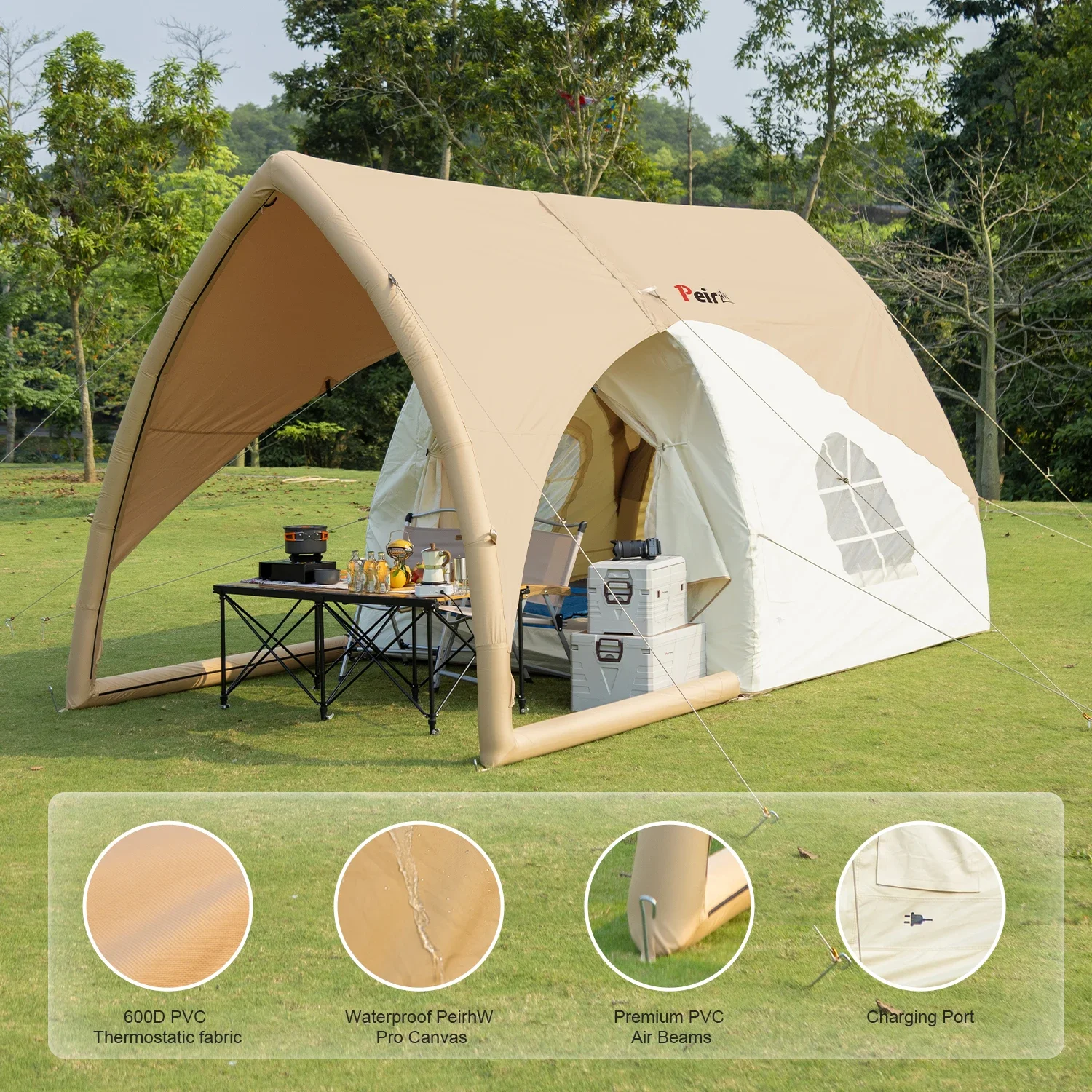 Peirhw Widely Used Superior Quality Event Tents Outdoor Party Canvas Air Tent Inflatable Camping Outdoor