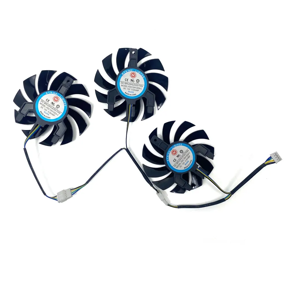 NEW 3PCS Cooling Fan FDC10H12D9-C FD7010H12S 75MM 4PIN RX 5600 XT GPU FAN For SAPPHIRE RX 5600 XT 6G D6 Platinum Edition PRO OC