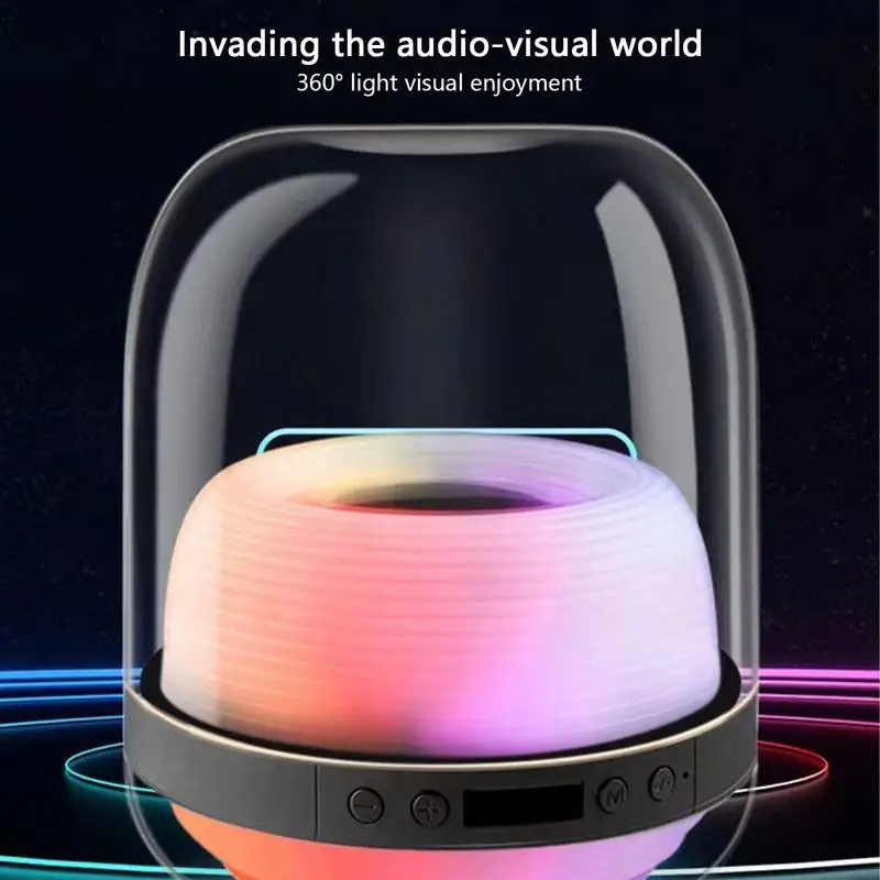 ลําโพงไร้สายสําหรับลําโพงไร้สายภายในบ้านพร้อมลําโพงไฟ LED เครื่องเล่นเพลงลําโพงซับวูฟเฟอร์เพลงความละเอียดสูง