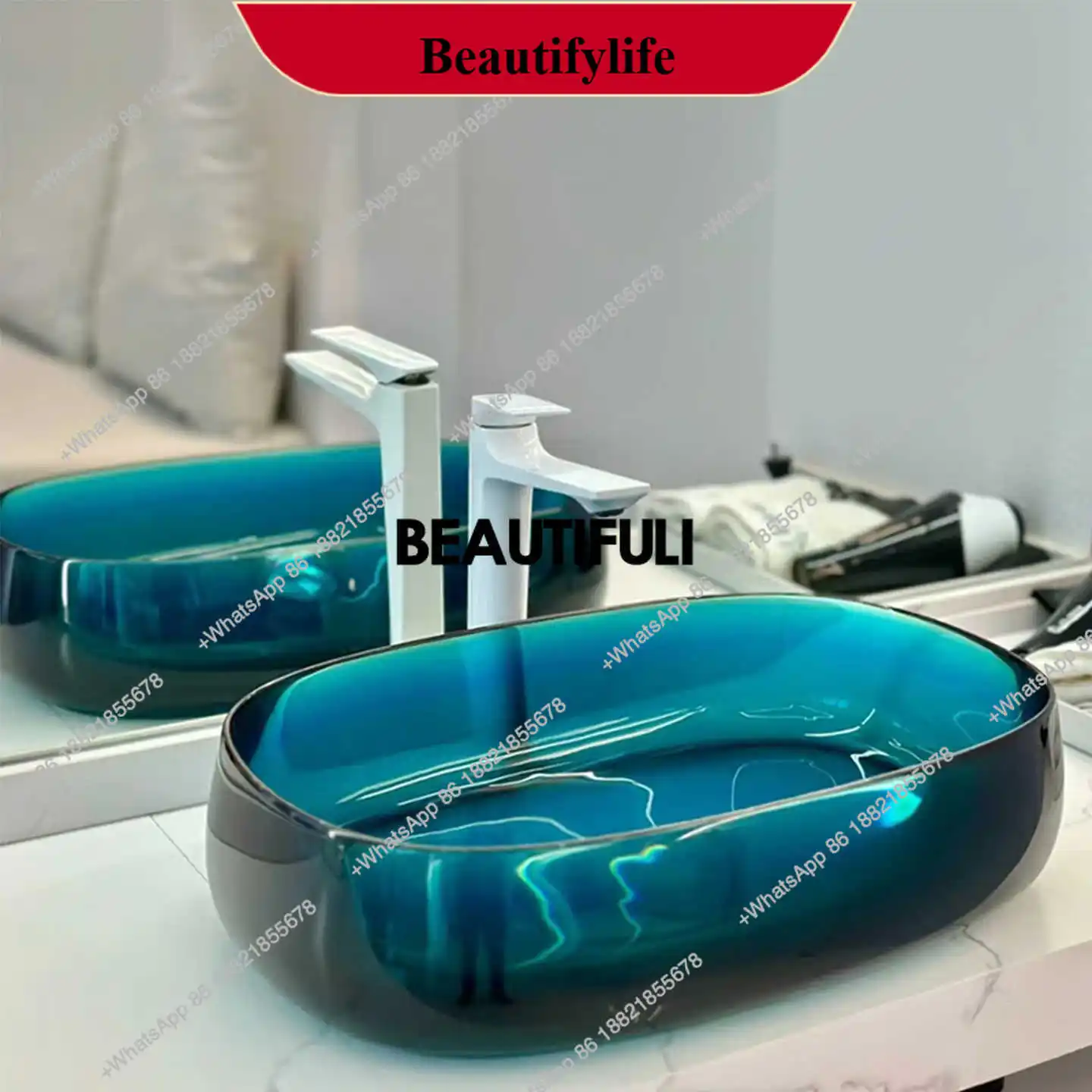 

F185 Высокий уровень внешнего вида, настольная раковина из цветной смолы, роскошная прозрачная раковина, высококачественная элегантная художественная раковина YX65