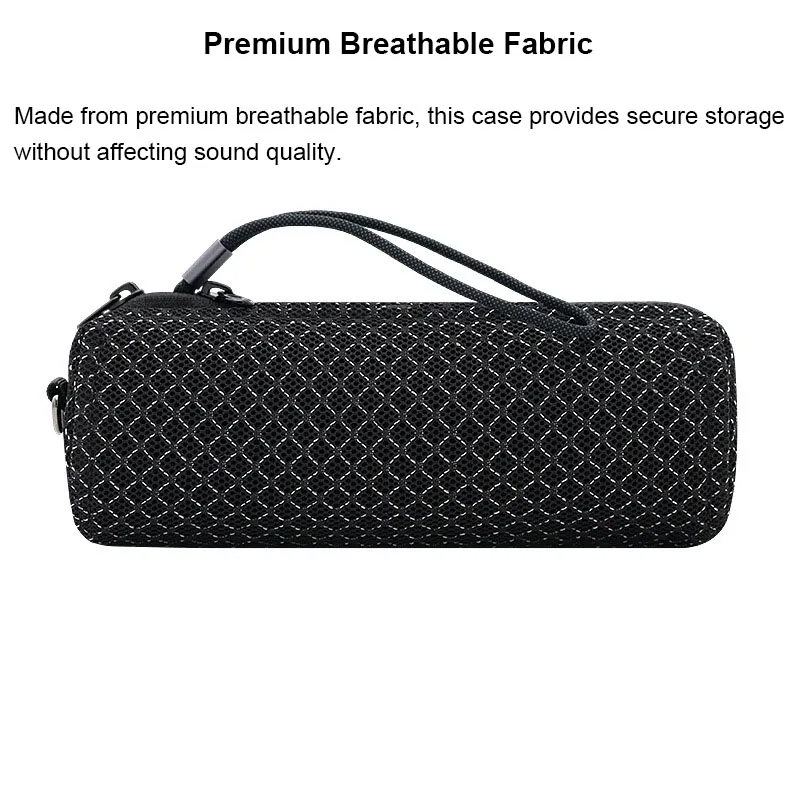 For Xiaomi ASM02G Bluetooth Speaker Carrying Bag Sound Permeable Adjustable Strap Double Zipper Travel Pouch