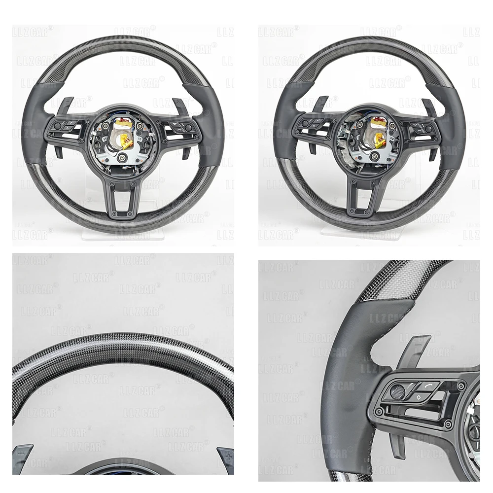 Modified high‑end vintage brown full‑leather car steering wheel Suitable for 2015‑2023 Porsche Cayenne GT 4.0T