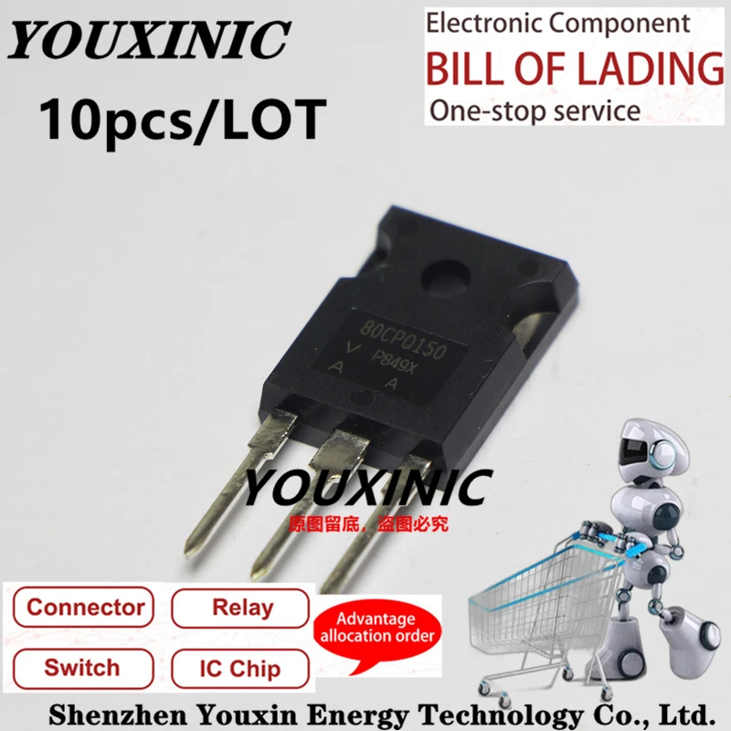 

YOUXINIC 2018+ 100% new imported VS-80CPQ150PBF 80CPQ150 80CPQ150PBF TO-247 Schottky barrier diode 80A 150V